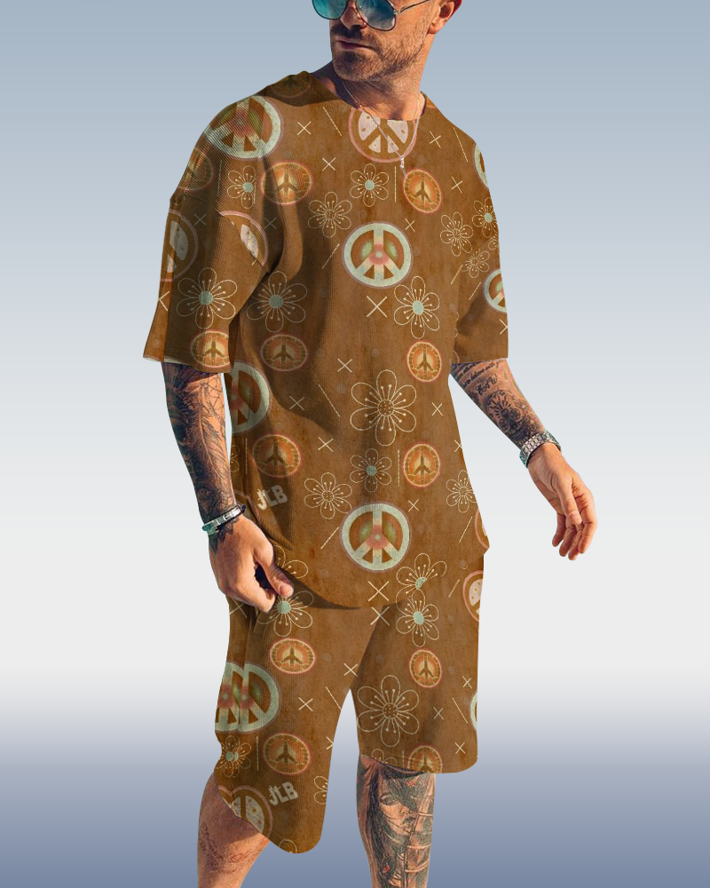 Men's Hippie Printed Shorts Set 443