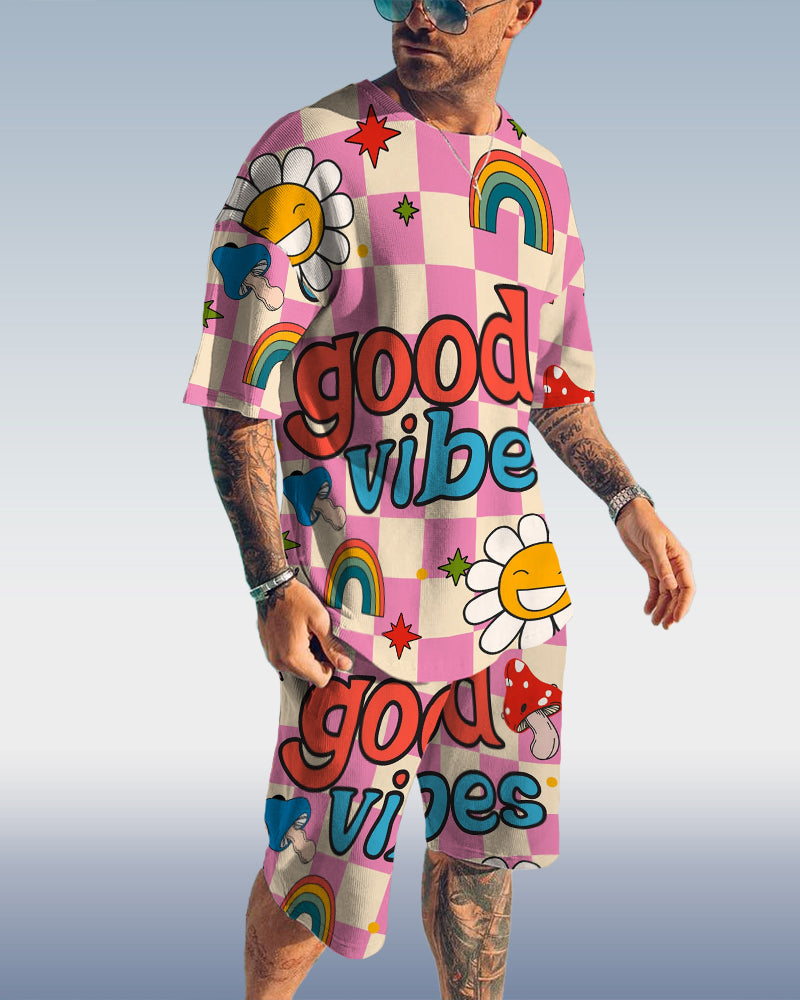 Suitmens Men's Plaid Floral Print Suit 058
