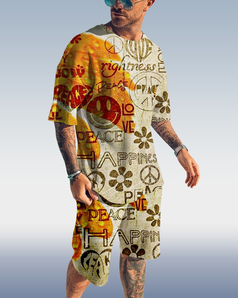 Men's Hippie Printed Shorts Set 442