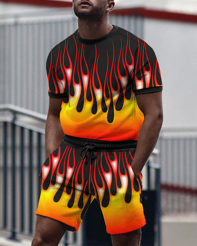 Suitmens Men's All Over Print Shorts Set 009