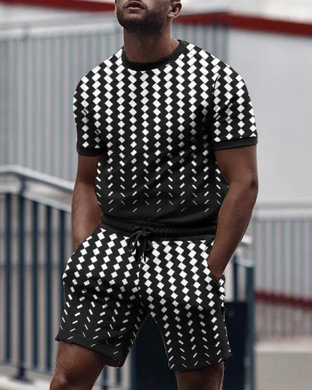 Suitmens Men's All Over Print Shorts Set 007