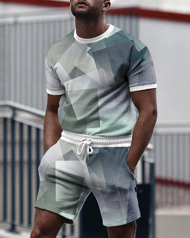 Suitmens Men's All Over Print Shorts Set 015