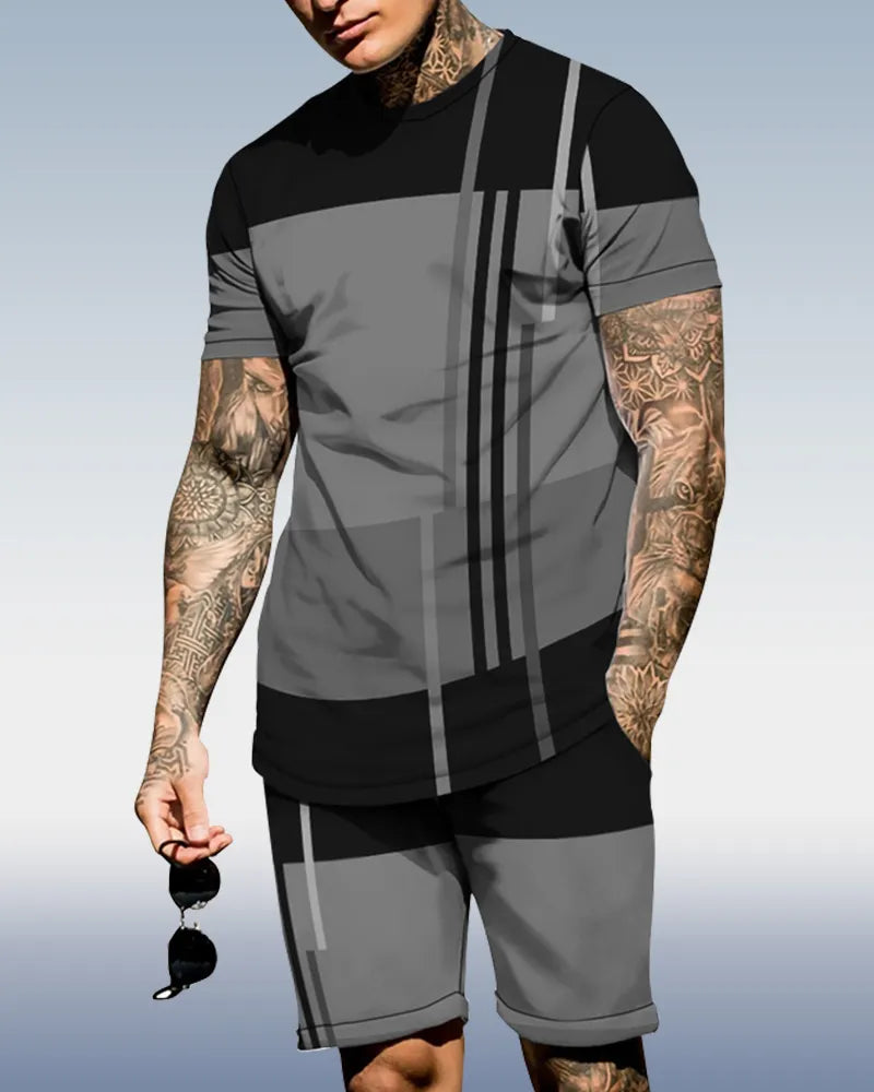 Men's spring and summer printed suit 033