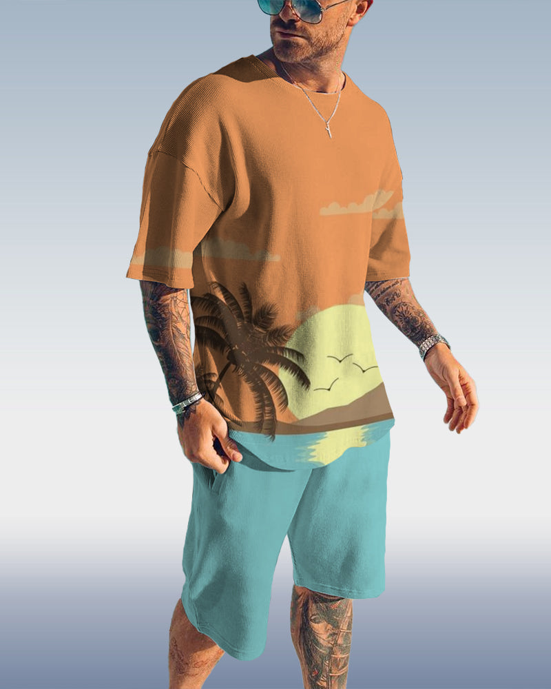 Suitmens Men's Sea Print Shorts Set