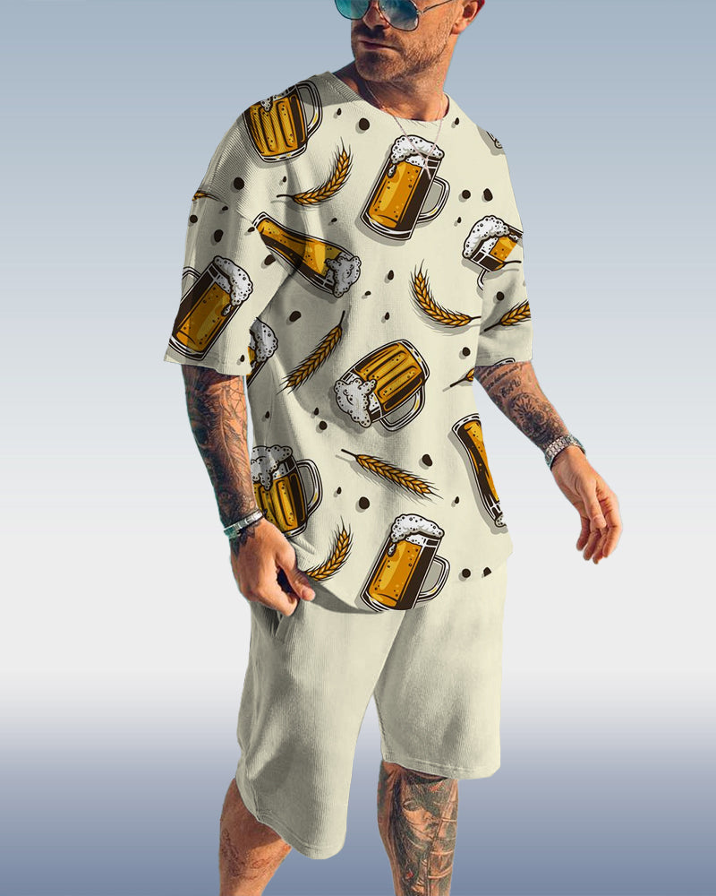 Suitmens Men's Beverage Print Short Set 031