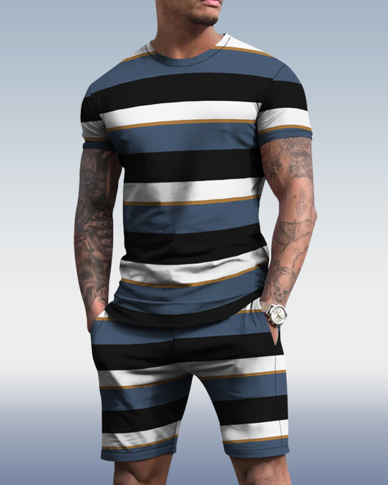 Men's spring and summer printed suit 034