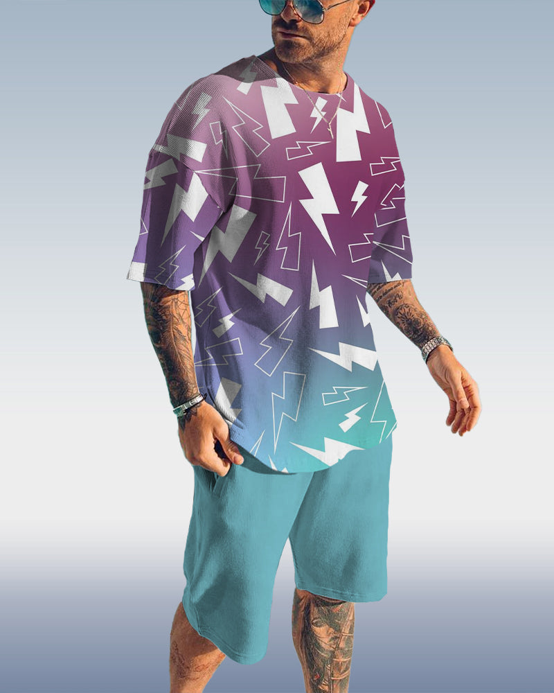 Suitmens Men's Holiday Print Shorts Set 002