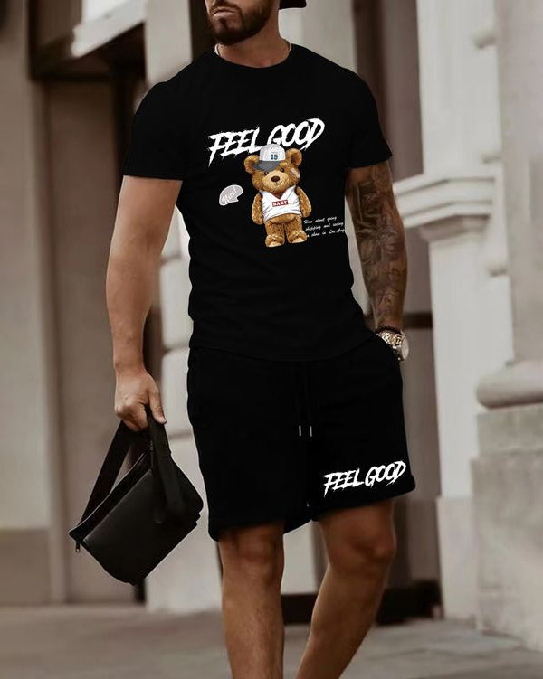 Men's Classic Casual Printed Shorts Set 498
