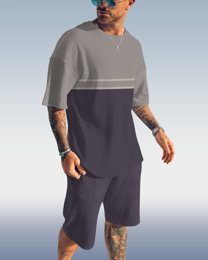 Suitmens Men's Casual Print Shorts Set 386