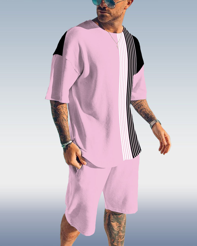 Suitmens Men's Pink Shorts Set 019