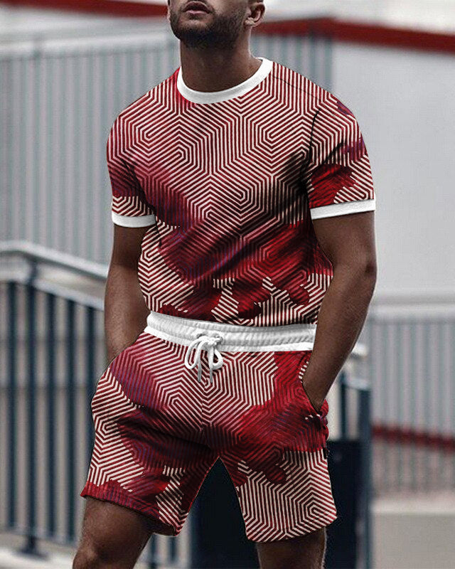 Suitmens Men's All Over Print Shorts Set 011