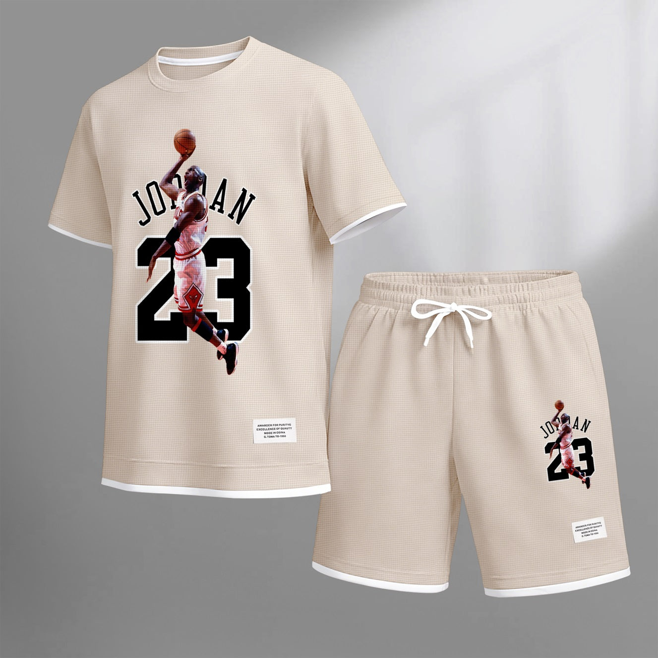 Men's No.23 Player Print Waffle Fabric Short-Sleeved Shirt And Shorts Set