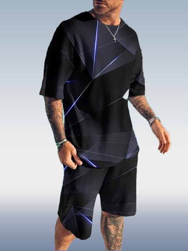 Suitmens Men's Gradient Print Shorts Set 105