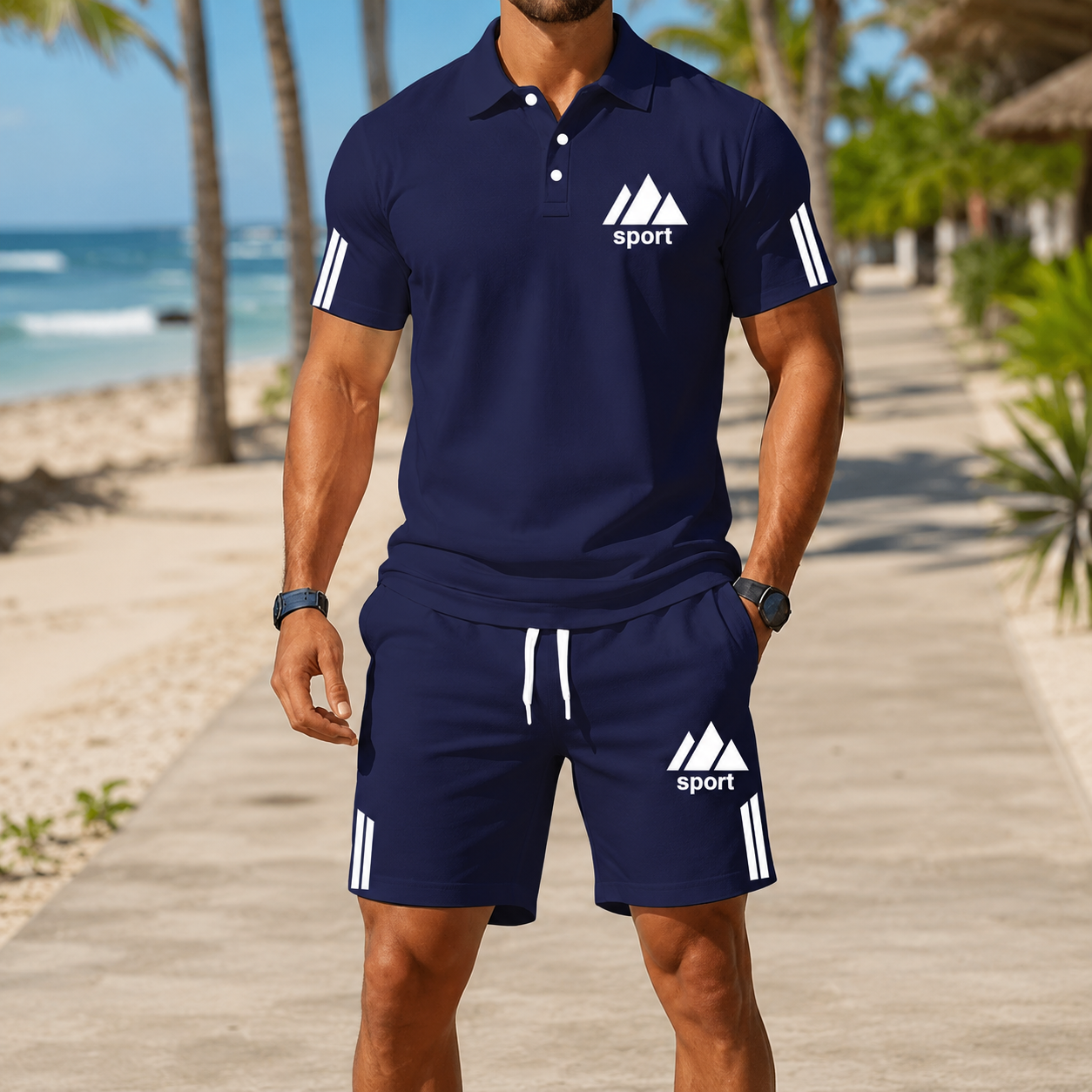 ⏰ Letzter Tag: 50% Rabatt! 🔥-Herren Sommer-Set mit Polohemd und Shorts