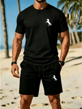 Herren Freizeit-Set mit T-Shirt und Shorts für Sommer
