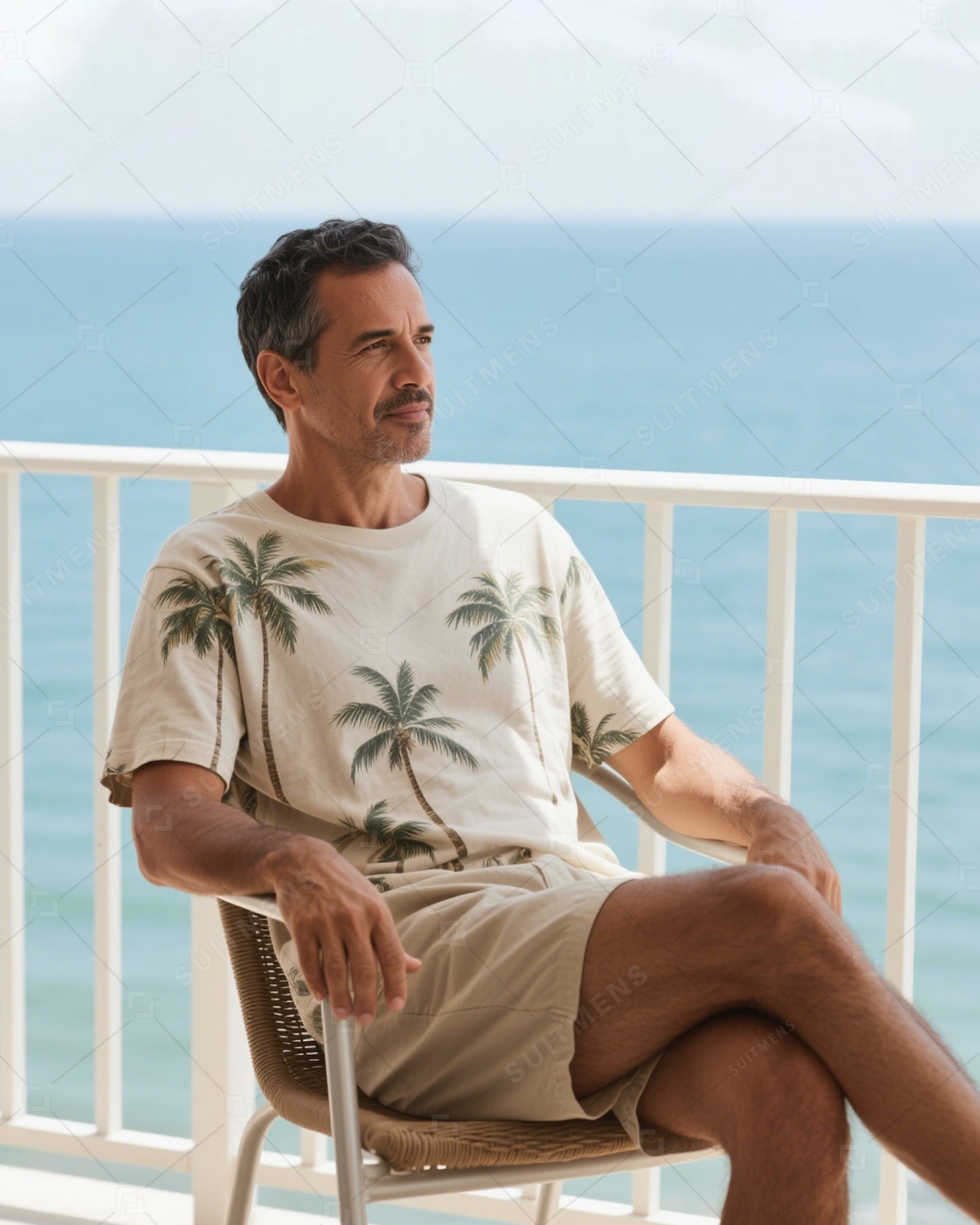 Men's Summer Vacation Round Neck Set 023