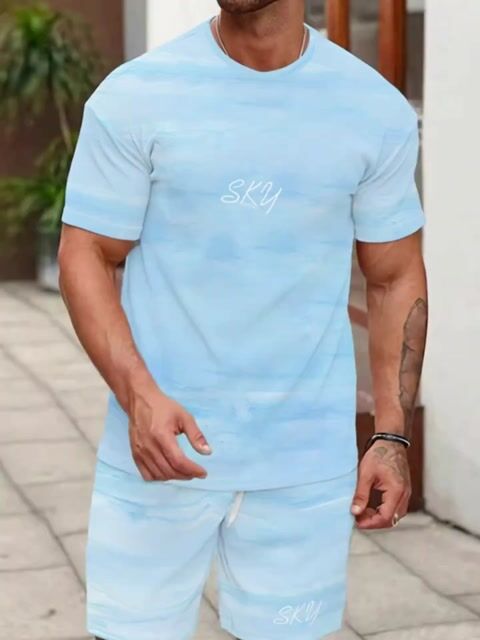 Men's Holiday Summer Round Neck Set 126