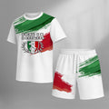 Men’s Italy Flag Graphic 2 Piece Shorts Set, Casual Short Sleeve T Shirt and Matching Drawstring Shorts Outfit, Lightweight Breathable Summer Tracksuit for Travel, Streetwear, Vacation, Daily Wear, Gym, and Outdoor Activities