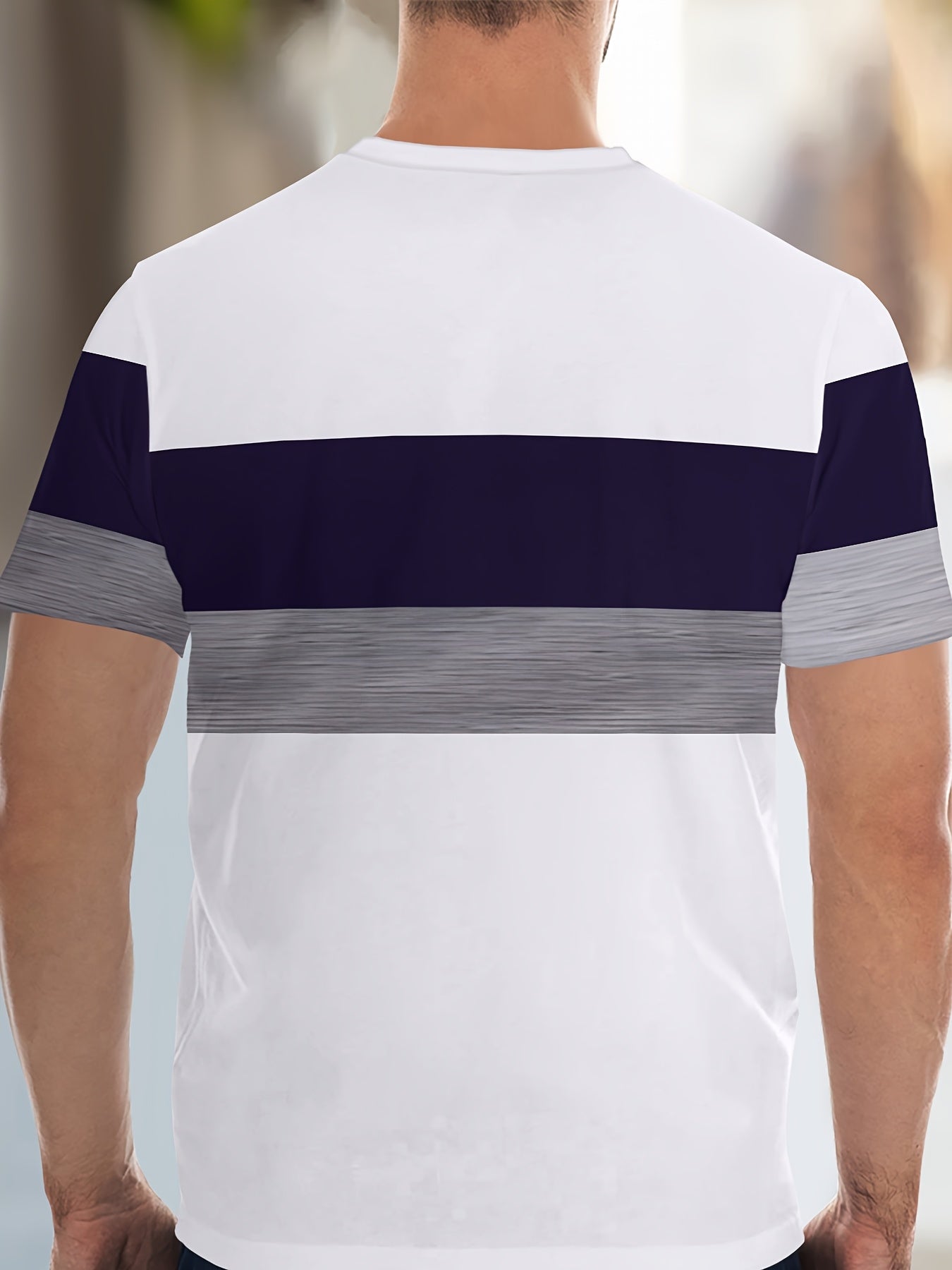 Men's Colorblock Summer Round Neck Set 140