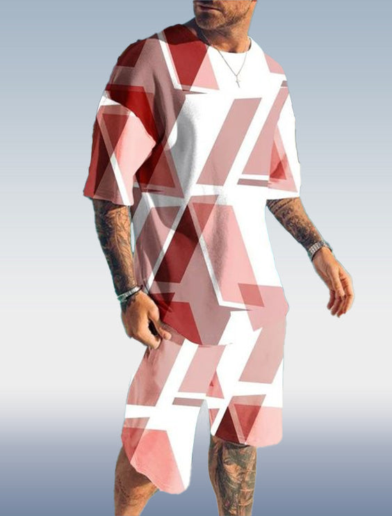 Suitmens Men's Colorblock Shorts Suit