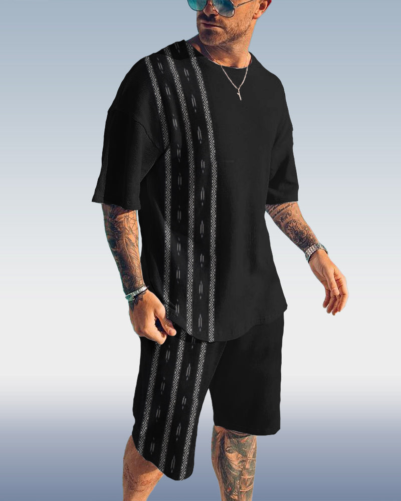 Suitmens Men's Vertical Stripe Print Set 061