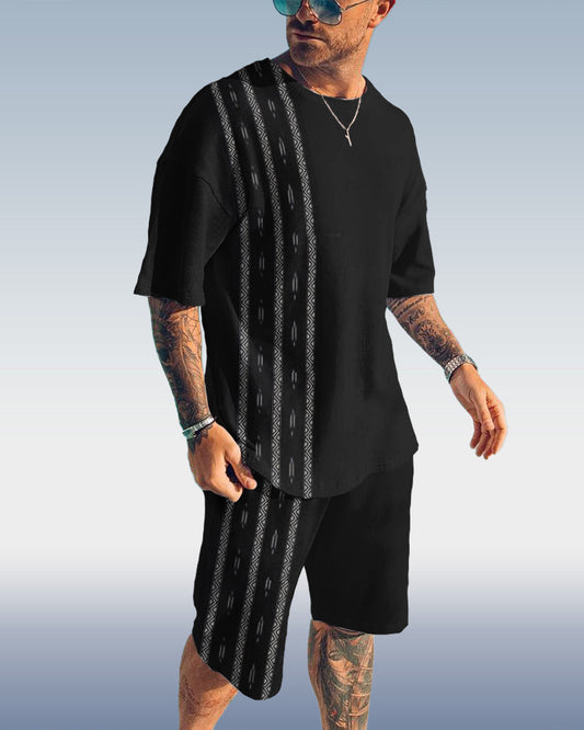 Suitmens Men's Vertical Stripe Print Set 061
