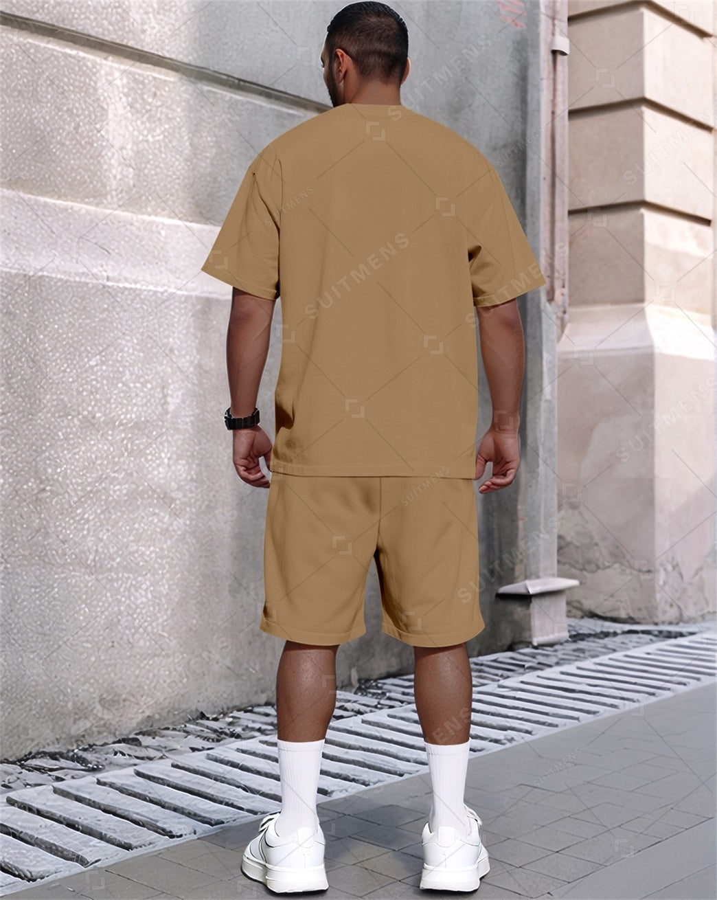 Men's Summer Retro Printed Round Neck Set 821