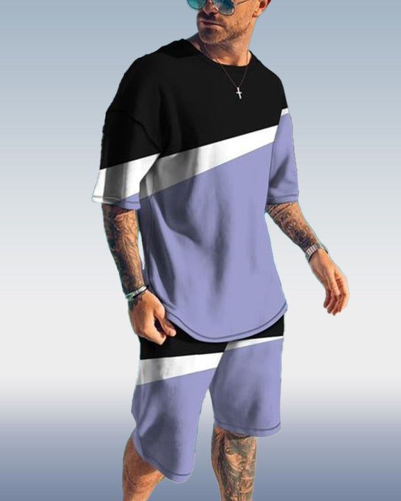 Men's Casual Print Shorts Set 407