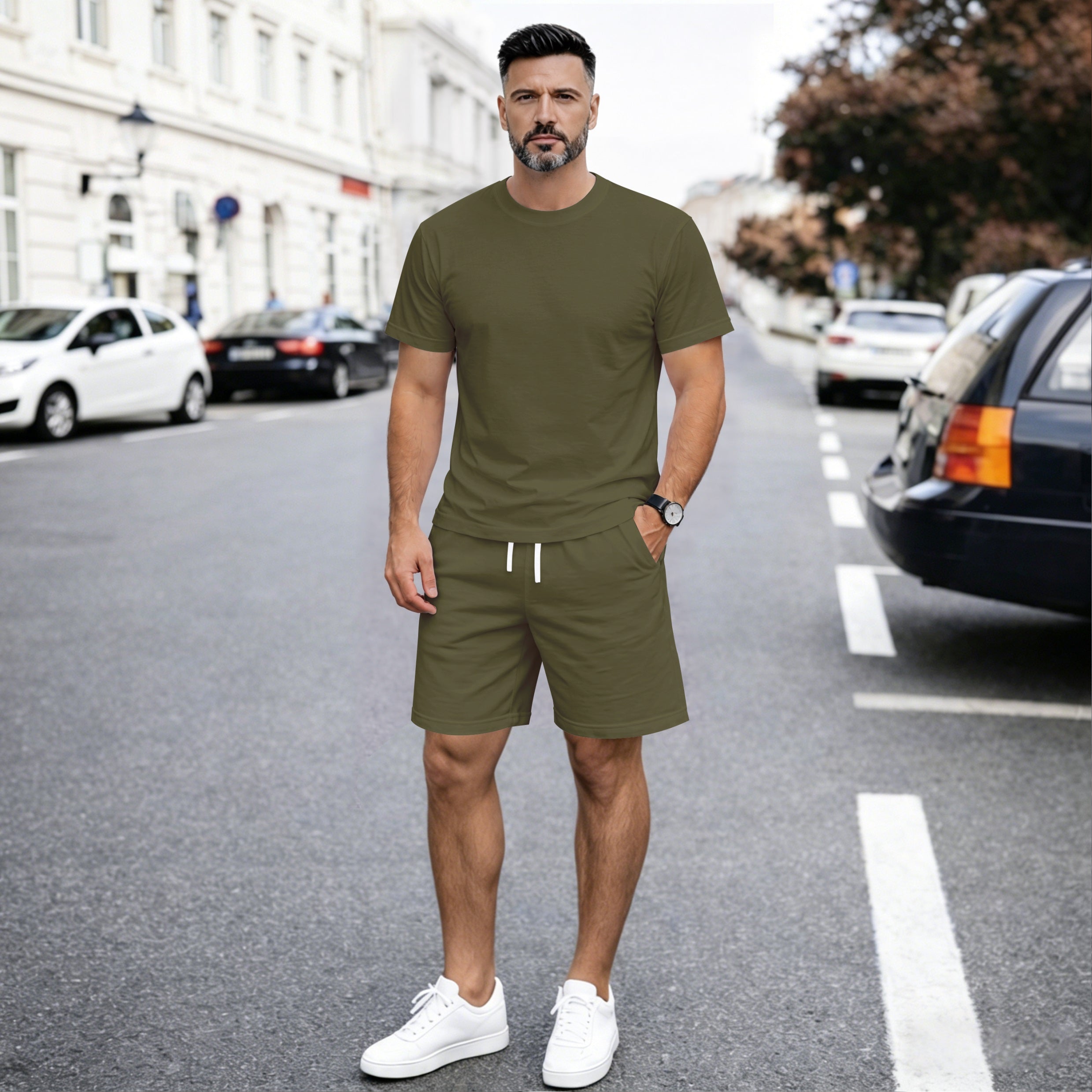 Men's Casual T-Shirt & Shorts Set, Lightweight Relaxed Fit, Comfortable and Stylish Summer Outfit, Perfect for Everyday Wear and Active Lifestyles