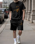 Men's Summer Scorpion Print Round Neck Set 279