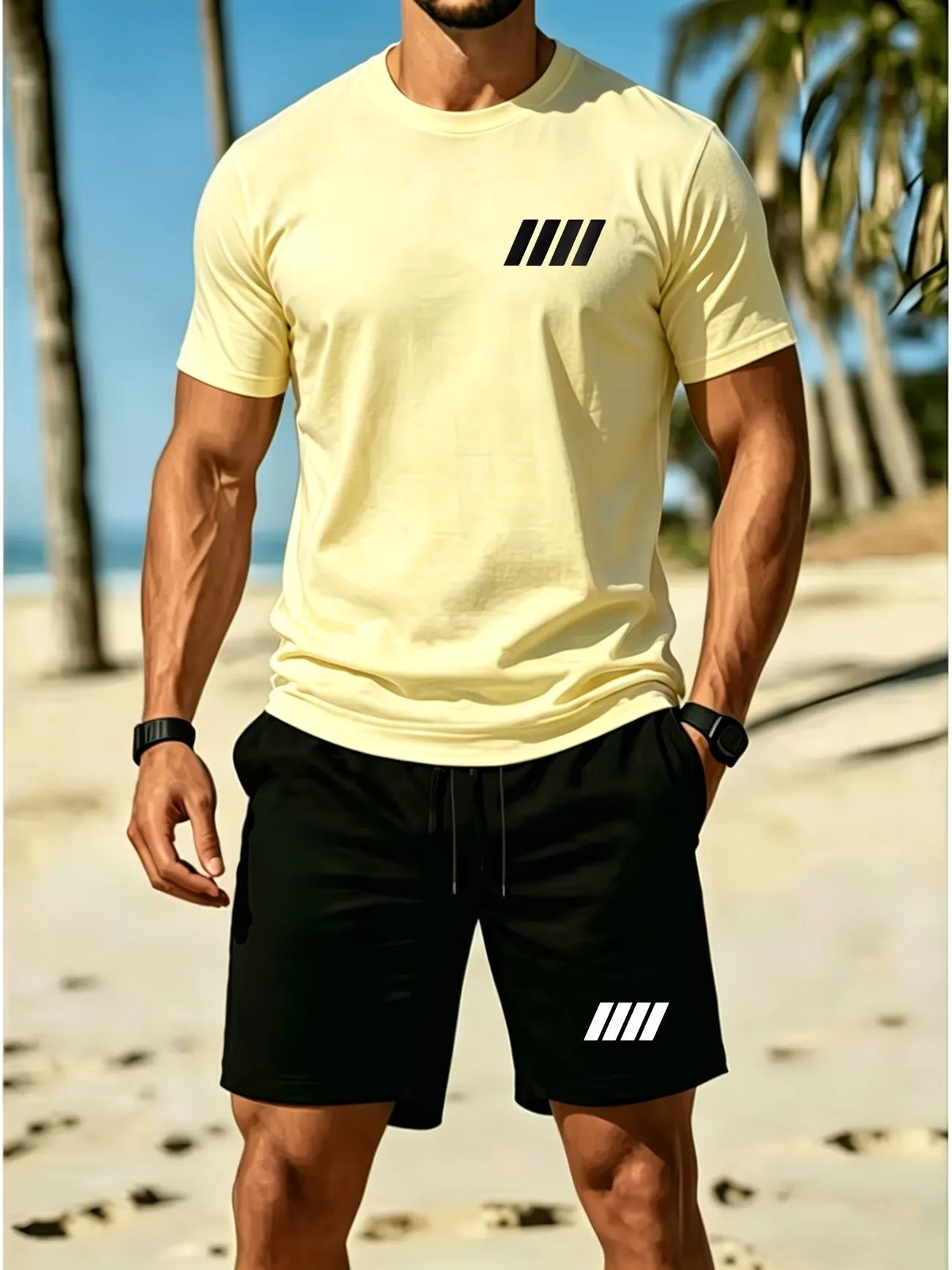 ⏰ Letzter Tag: 50% Rabatt! 🔥-Herren-Sommer-Set aus Leinen mit Poloshirt und Shorts