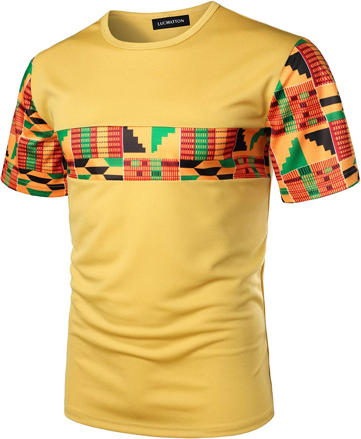Men's Printed Colorblock T-Shirt and Shorts Set 022