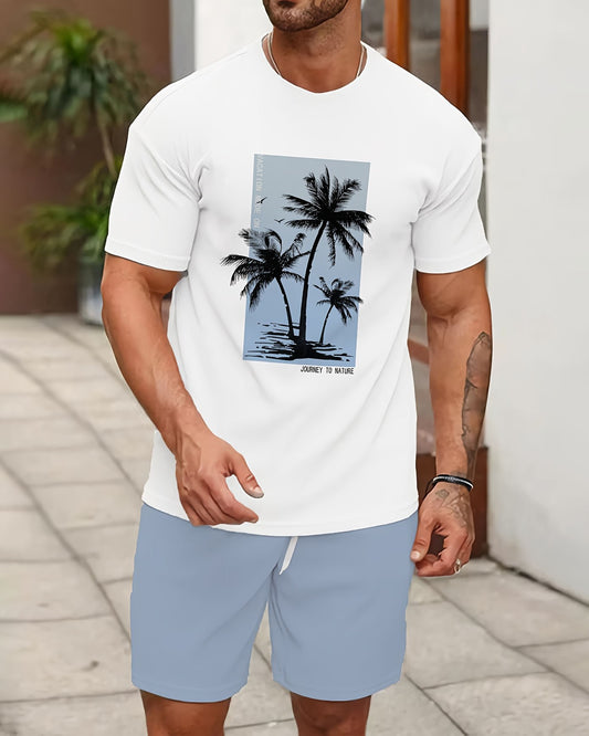 Men's Holiday Summer Round Neck Set 125