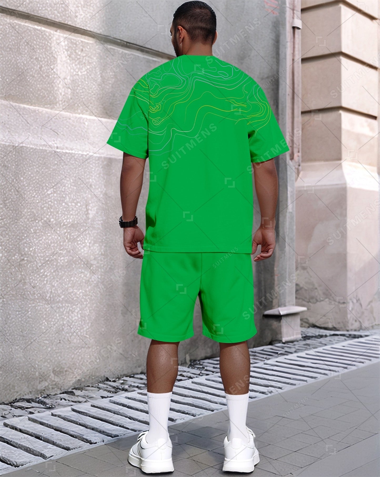 Men's Summer Art Print Crew Neck Set 631