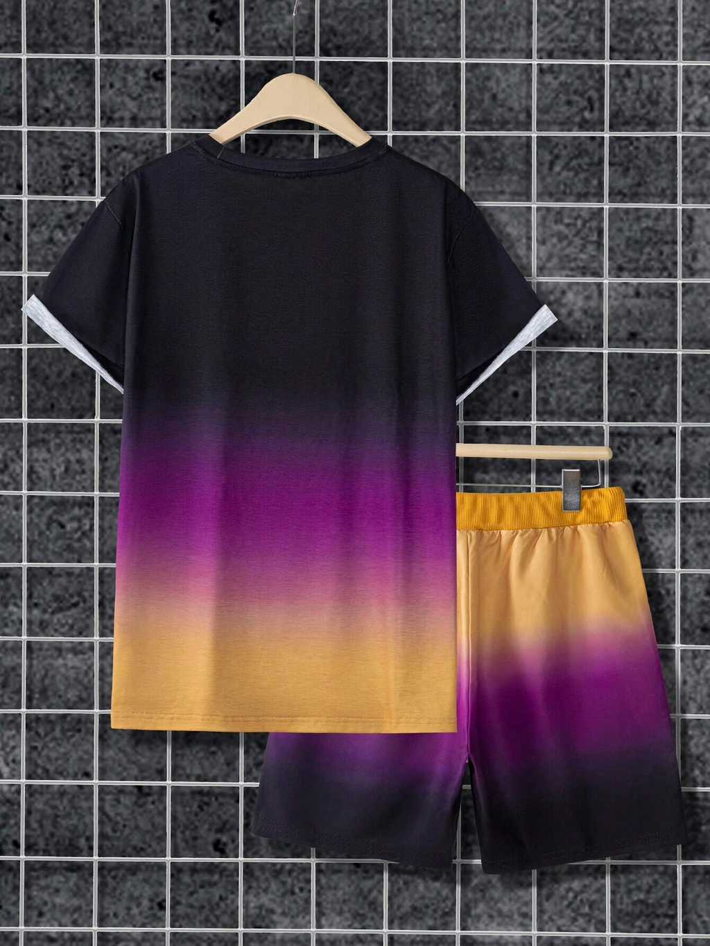 Men's Color Matching Casual Shorts Set 414