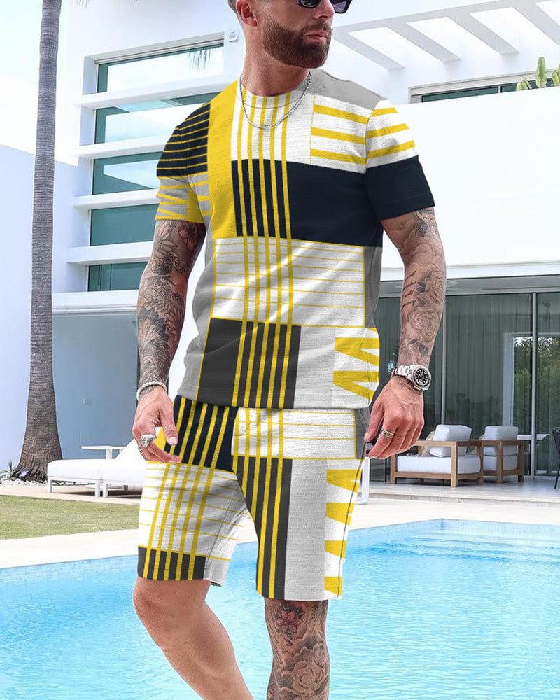 Men's Fashion Print Shorts Set 41