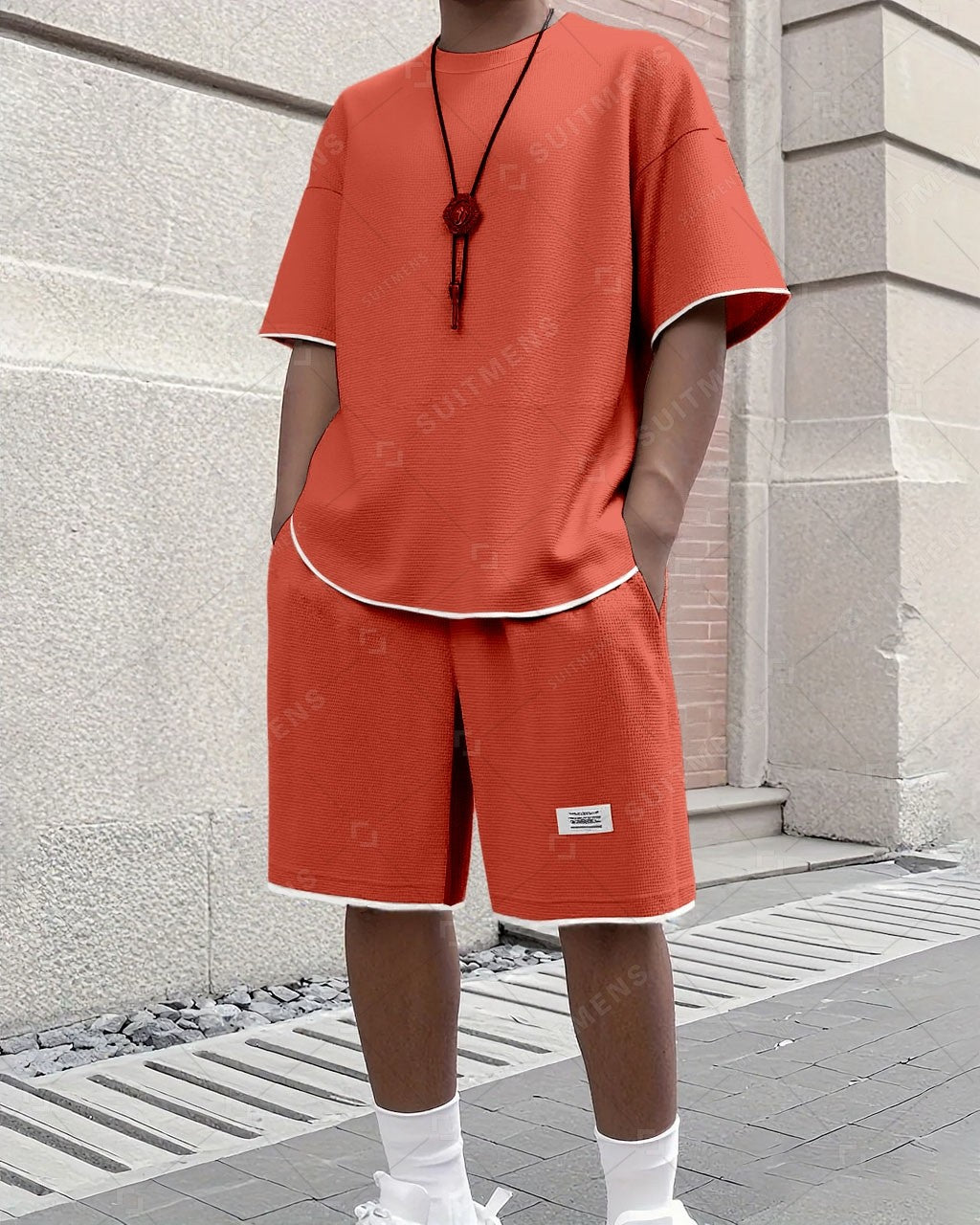 Men's Casual Waffle Shorts Set 6 Colors