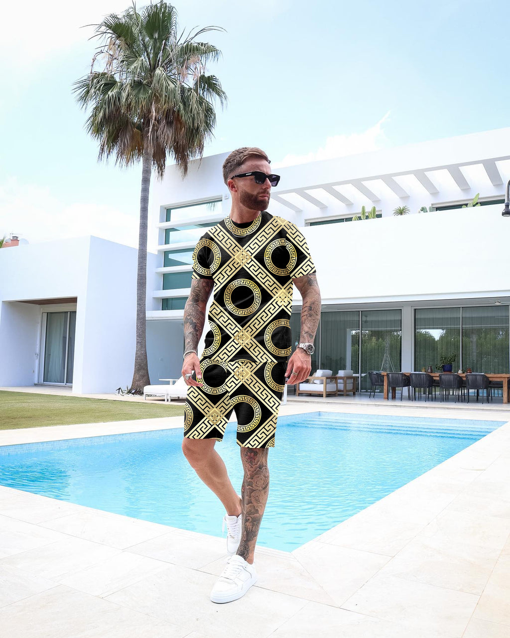 Men's Fashion Print Shorts Set 39