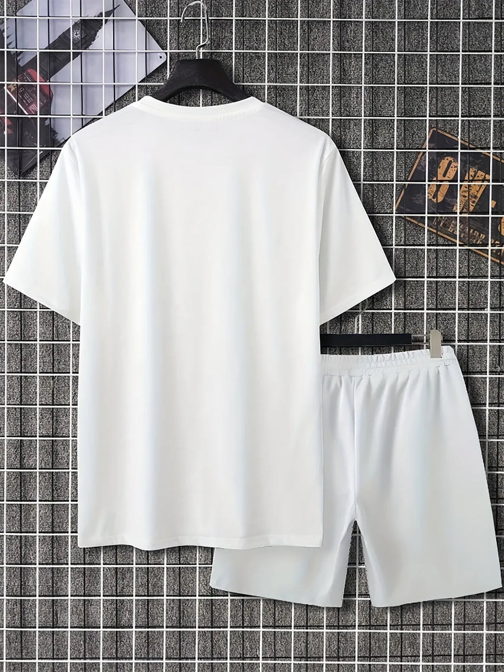 Men's Summer Simple Printed Round Neck Set 256