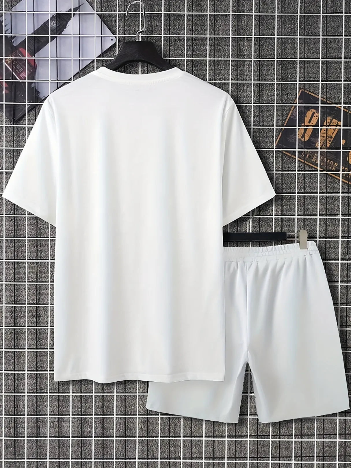 Men's Summer Simple Printed Round Neck Set 256