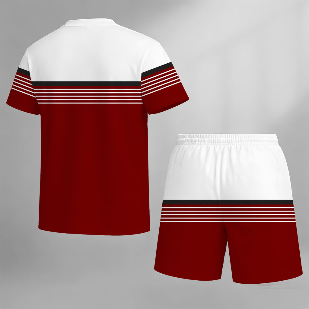 Men’s Summer 2 Pack T Shirt and Shorts Sets, Paris Stripe Graphic Short Sleeve Tops with Drawstring Shorts, Soft Breathable Matching Outfits for Beach, Outdoor Activities, Vacation, Streetwear, and Everyday Style