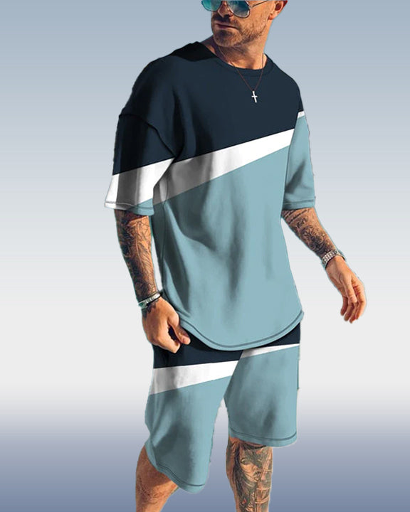 Men's Casual Print Shorts Set 409