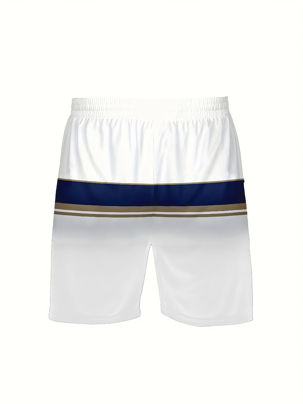 Men's White Stripes Summer Round Neck Set 113