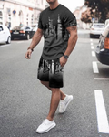 Suitmens Men's Gray Tie Dye Shorts Suit