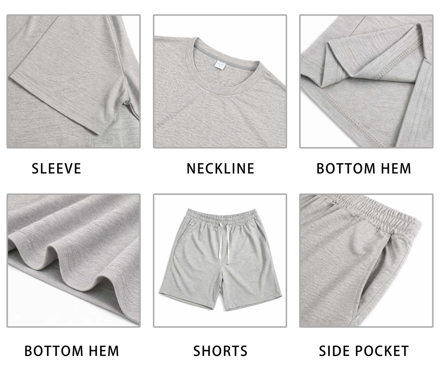 Men’s Summer 2 Piece Set, Short Sleeve T Shirt and Drawstring Shorts Matching Outfit, Lightweight Breathable Casual Set for Beach, Vacation, Gym, Travel, Running, and Daily Wear