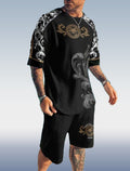 Suitmens Men's Fashion Print Shorts Set 088