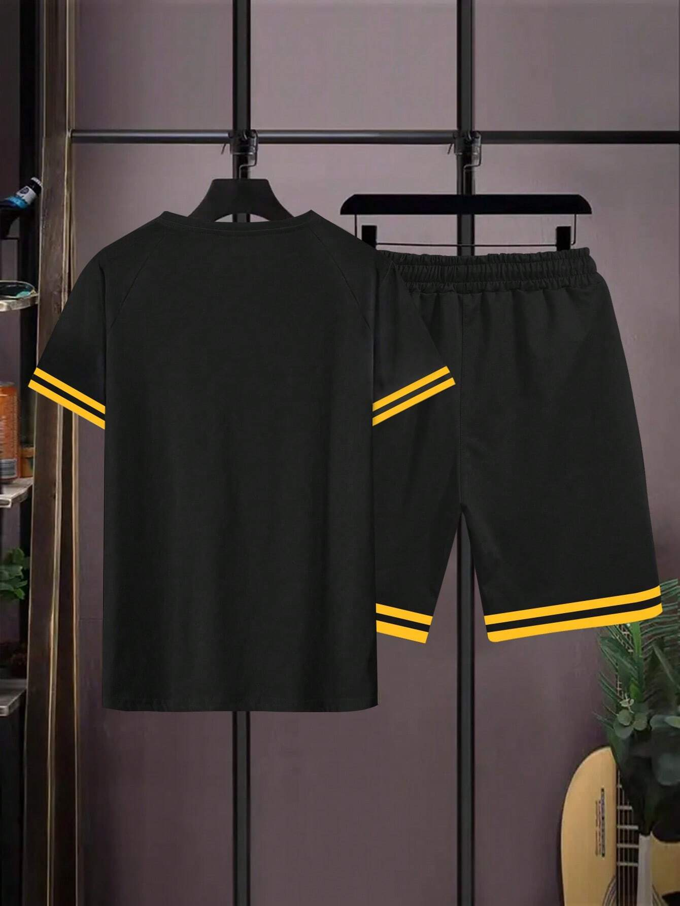 Men's color matching casual shorts Set 406