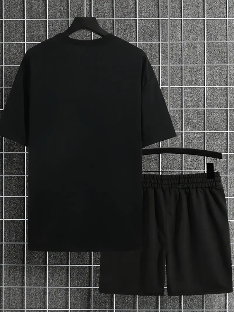 Men's Paris Print Summer Crew Neck Set