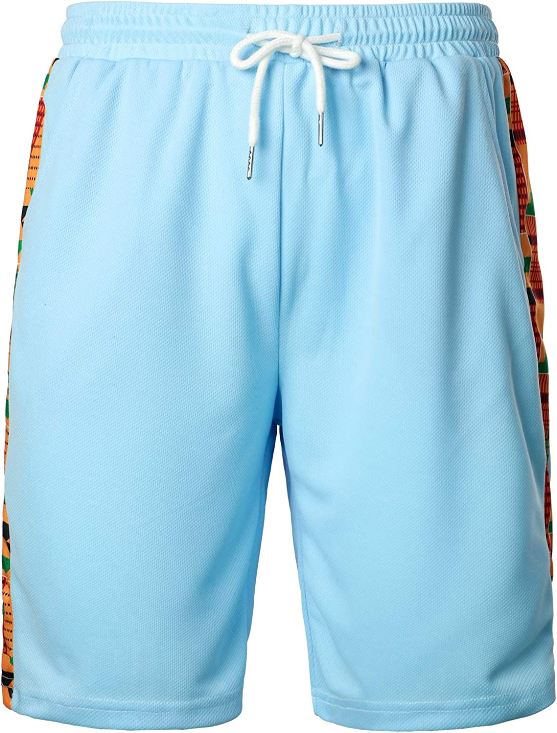 Men's Printed Colorblock T-Shirt and Shorts Set 028