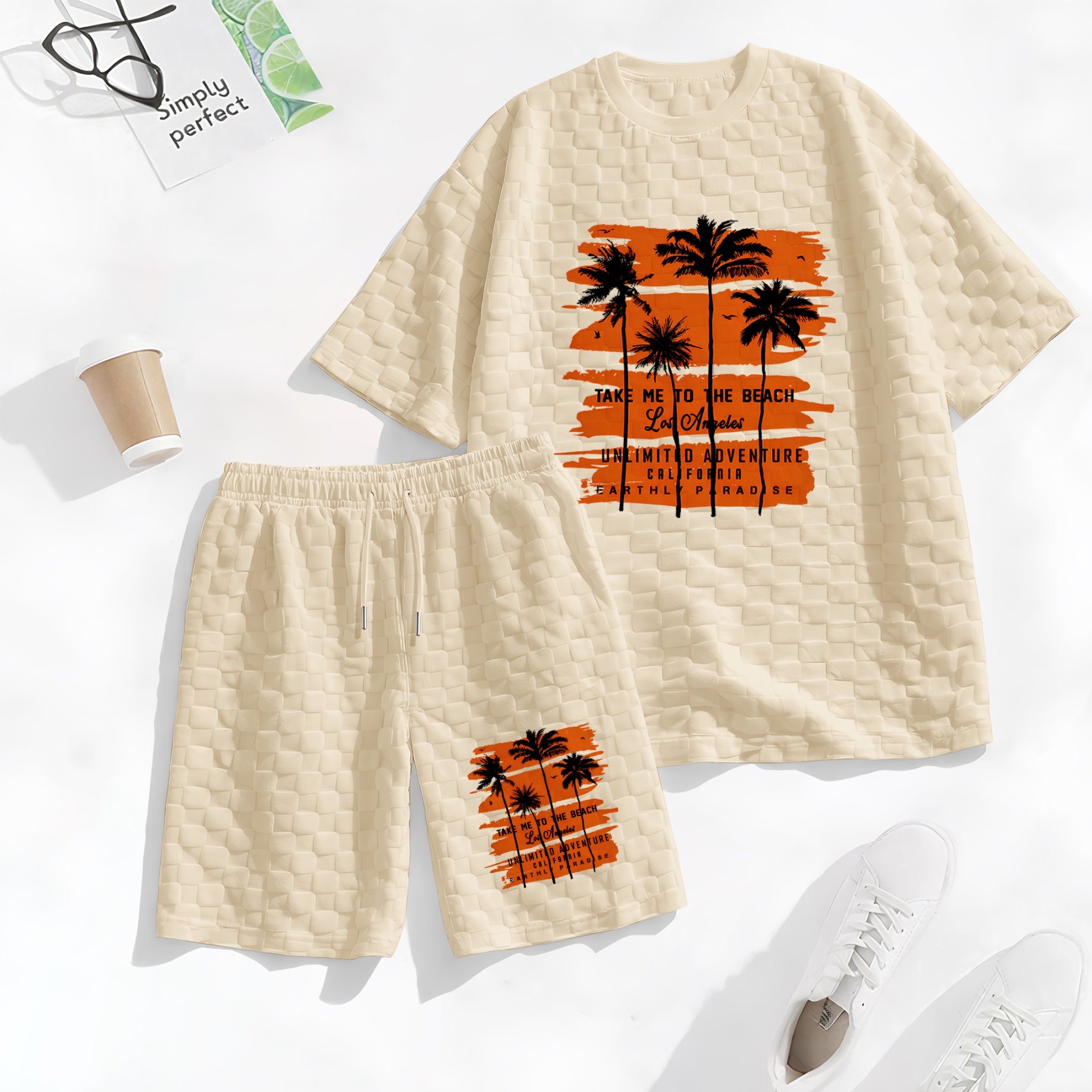 Men's Hawaiian Graphic Print Spring And Summer Drawstring Shorts Set, A Casual Summer Outfit, Including A Short-Sleeved Shirt And Shorts, Suitable For Everyday Wear And Sports Activities. A Two-Piece Set For A Relaxed And Active Lifestyle.